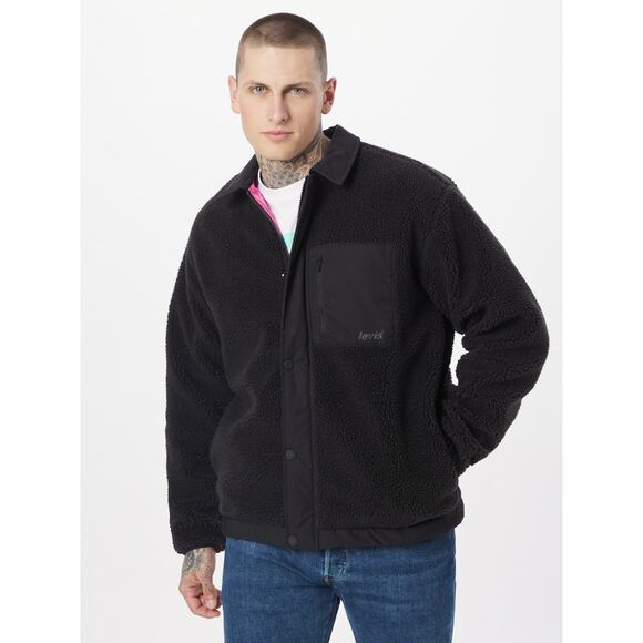 Levi's Buchanan Sherpa Men's Jacket Size Small Black Meteorite Pink - Picture 16 of 16